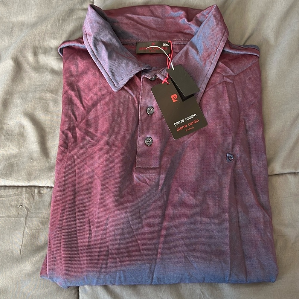 Pierre Cardin Polo Shirt Red/Blue Size XXL NWT